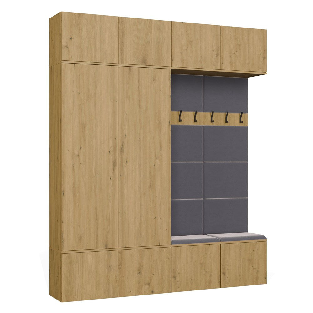 Garderobe HAGA IV/2Sz2W EICHE ARTISAN 2x Schrank + 2x Kleiderpaneel