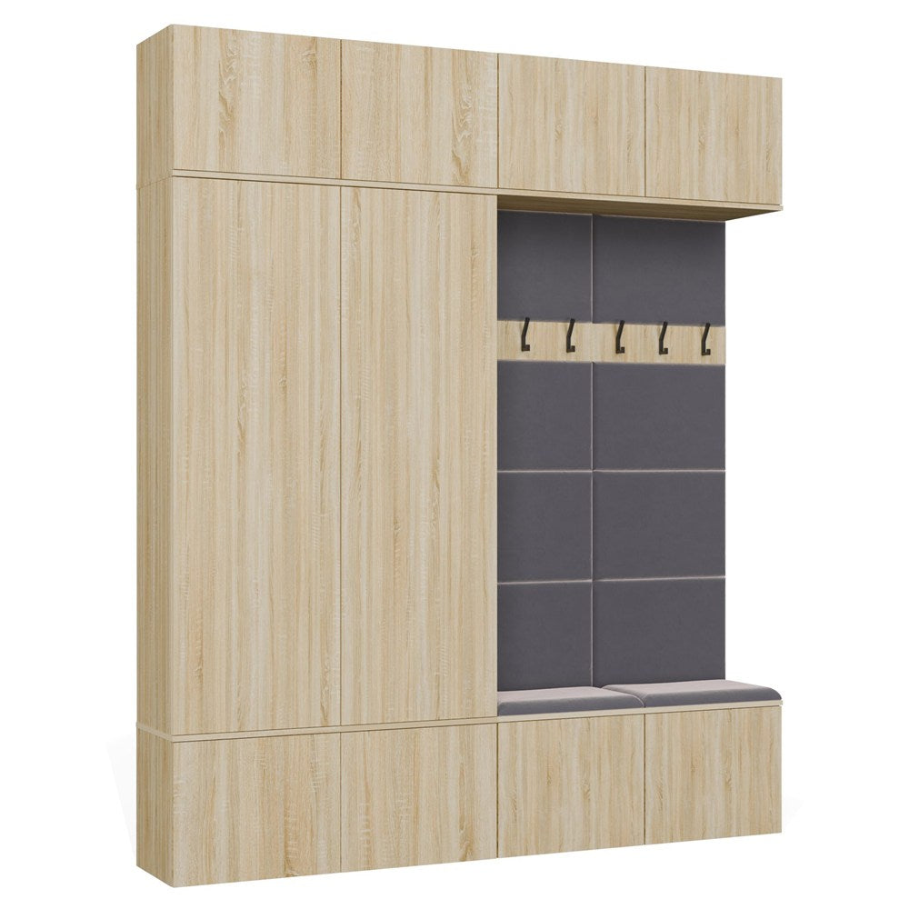 Garderobe HAGA IV/2Sz2W EICHE SONOMA 2x Schrank + 2x Kleiderpaneel