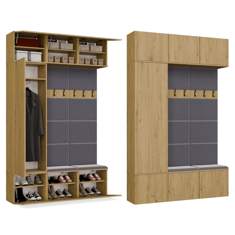 Garderobe HAGA III/1Sz2W EICHE ARTISAN + 2x Kleiderpaneel