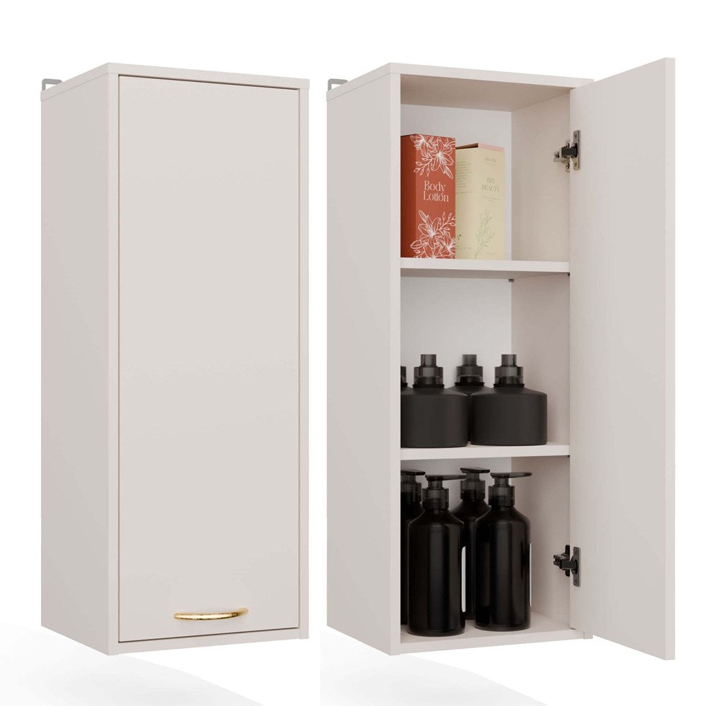 Hängender Badezimmerschrank Regal NINA W1D KASCHMIR Hochschrank 1 Tür 3 Ablagen
