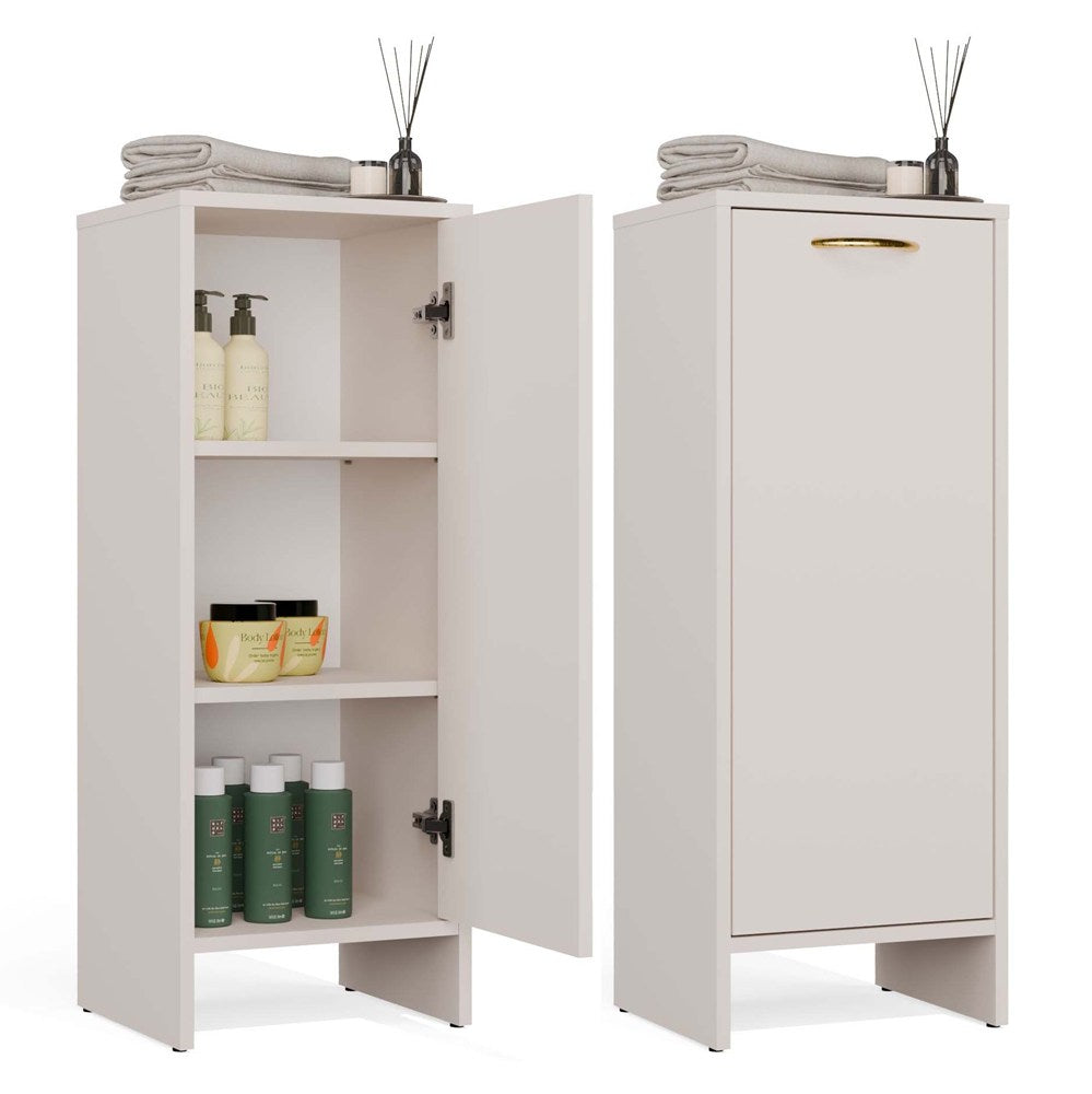 Badezimmerschrank NINA 1D KASCHMIR 1 Tür Regal Hochschrank 3 Ablagen fürs Badezimmer