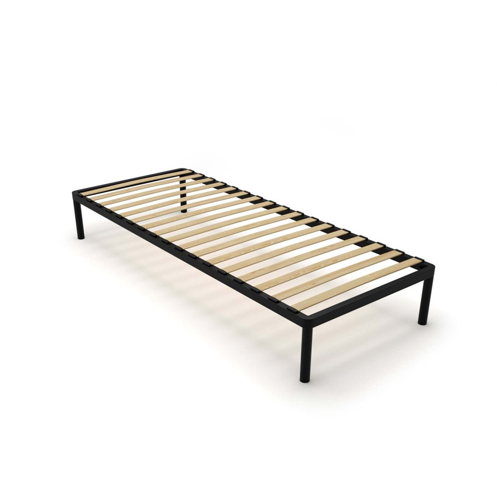 Bettgestell BED ALU 80x200 Metall Holzlatten Modern SCHWARZ