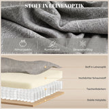 HOMCOM Massagesessel mit Aufstehhilfe, Relaxsessel, Vibrationsköpfe, mit Neigefunktion, Leinenoptik – Produktabbildung 6