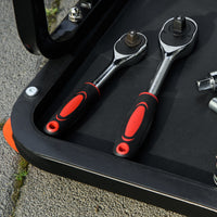 HOMCOM Werkstatthocker, robust & komfortabel, 38x35x37cm, Rot/Schwarz – Produktabbildung 8