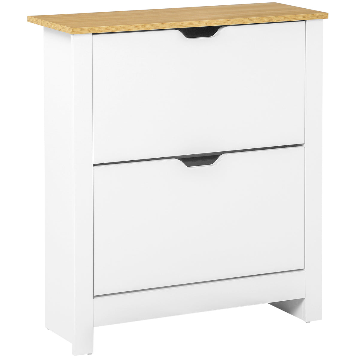 HOMCOM Schuhschrank Schruhregal Schuhaufbewahrung, 2 Fächer, 12 Paar Schuhe, 72 cm x 26 cm x 80 cm, Weiß +