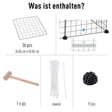 PawHut Freigehege, Freilaufgehege, Laufstall mit 36 Platten, Kleintiergehege für Kleintiere – Produktabbildung 4