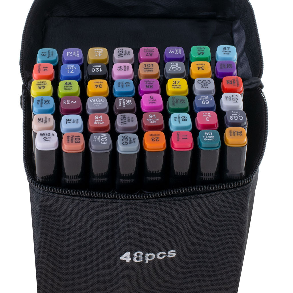 IKONKA Doppelseitige Alkoholmarker im Etui 48 + Ständer – Produktabbildung 2