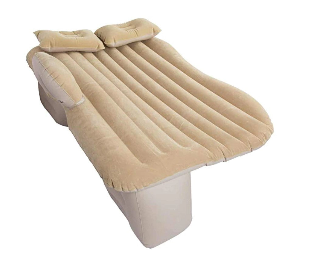 IKONKA Autobett Matratze aufblasbar + Pumpe beige