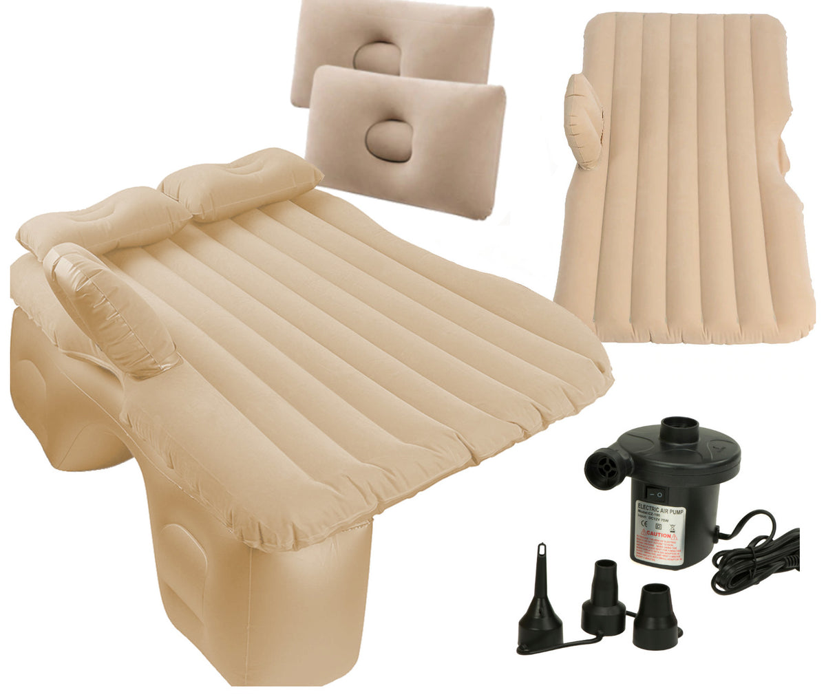 IKONKA Autobett Matratze aufblasbar + Pumpe beige – Produktabbildung 2