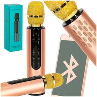 IKONKA Drahtloses Bluetooth Karaoke-Mikrofon Gold