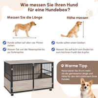 PawHut Hundebox, robust & stilvoll, 100x60x68cm, Walnussholz-Finish & Schwarz – Produktabbildung 4