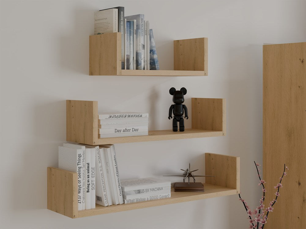 Wandregal MOBI 3P Set 3x – Moderne Wandregale EICHE ARTISAN – Produktabbildung 3