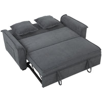 HOMCOM Futon-Schlafsofa, verstellbare Rückenlehne, 2-Sitzer mit 2 Kissen, Dunkelgrau