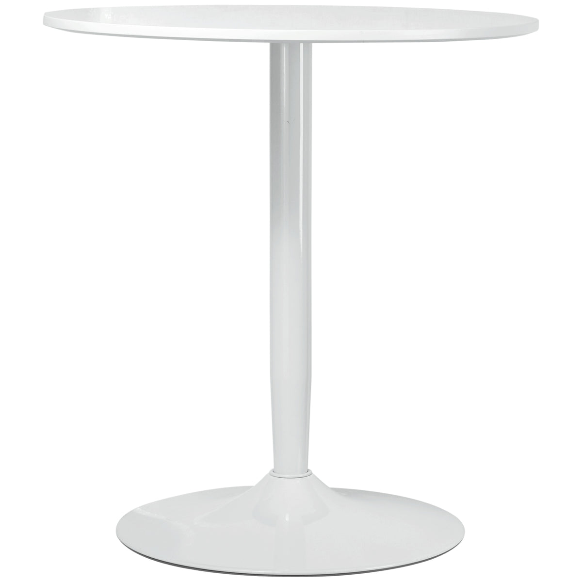 HOMCOM Esstisch für 2 Personen, runde Tischplatte, Stahlfuß, weiß, 70 x 70 x 75 cm