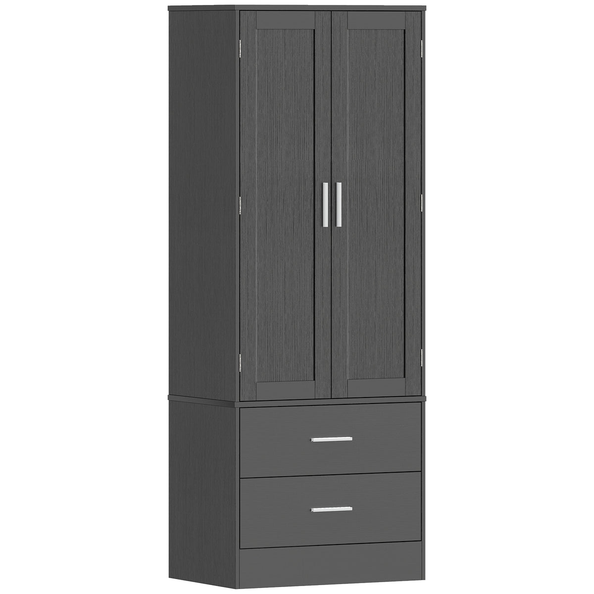 HOMCOM Vorratsschrank 8 Türablagen verstellbare Böden Küchenschrank 159 cm Schwarz