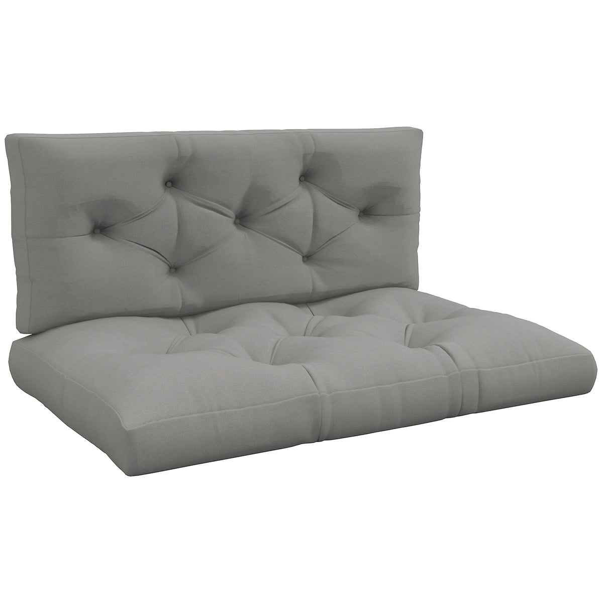 Outsunny Sitzpolster Sitzkissen Polsterauflage, mit Knopfheftung, 120 x 80 x 12 cm, Grau