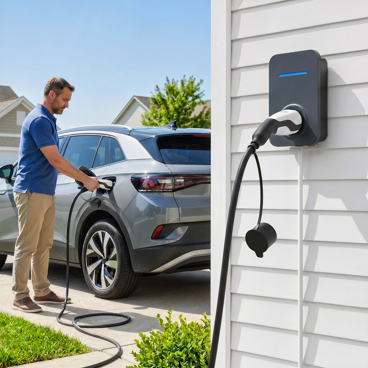 HOMCOM Typ 2 EV Ladekabel, 11 kW, 16 A, Mode 3, 3-Phasen, 5 m – Verlängerungskabel für Elektroautos & – Produktabbildung 2