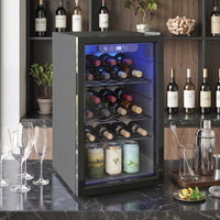 HOMCOM Weinkühlschrank 24 Flaschen, 68 Liter Kapazität, 4–16 °C Standgerät für Getränke, Bier und Wein – Produktabbildung 2