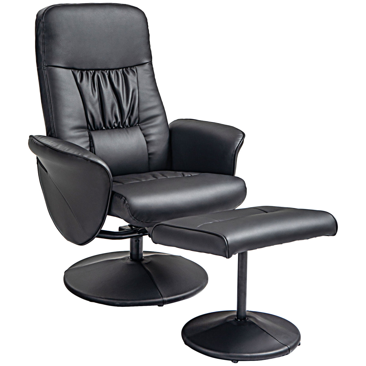 HOMCOM 2-teiliges Sessel-Set Sessel mit Fußhocker Relaxsessel mit Fußhocker, höhenverstellbar, neigbare