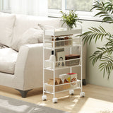 HOMCOM Küchenwagen aus Metall, 3 Körbe, schmales Design, 4 Räder, für Küche, Wohnzimmer, Badezimmer – Produktabbildung 9