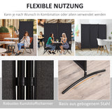 HOMCOM Raumteiler, 3-teiliger Sichtschutz, Raumtrenner mit Metallrahmen, Schwarz – Produktabbildung 6
