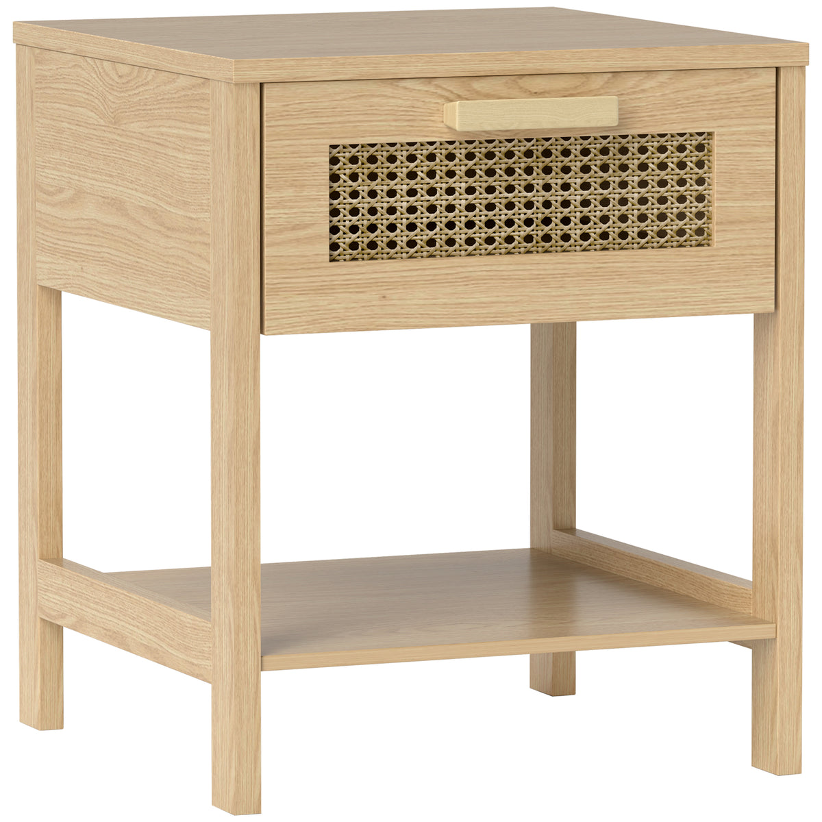 HOMCOM Nachttisch, Nachtschrank, Beistelltisch mit Schublade, MDF 40 x 40 x 48,4 cm