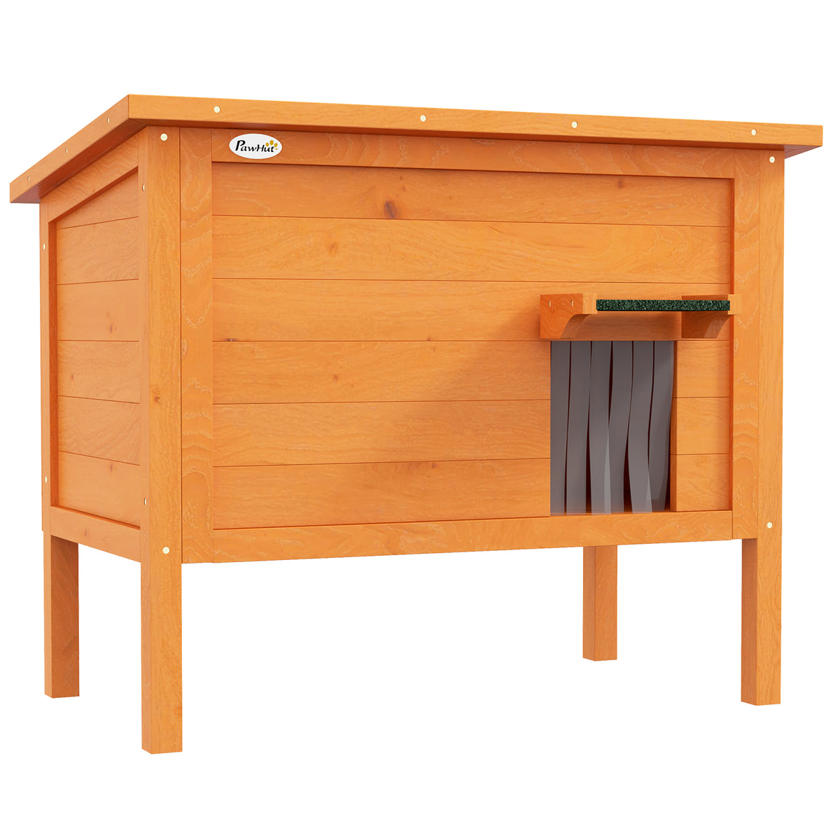 PawHut Katzenhaus Outdoor-Katzenhaus Katzenhütte, wetterbeständig, 1 Fenster, 1 Eingang, 85 x 50 x 68,5 cm