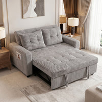 HOMCOM 2-Sitzer Sofabett, Cordbezug, zum Schlafsofa umwandelbar, 2 Kissen, Seitentaschen, 157 x 190 cm – Produktabbildung 8