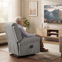 HOMCOM Massagesessel mit Aufstehhilfe, Relaxsessel, Vibrationsköpfe, mit Neigefunktion, Leinenoptik – Produktabbildung 8