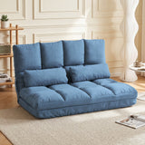 HOMCOM Bodensofa Schlafsofa Sofa, klappbar, verstellbare Rückenlehne, 102 cm x 73 cm x 60 cm , Blau – Produktabbildung 2