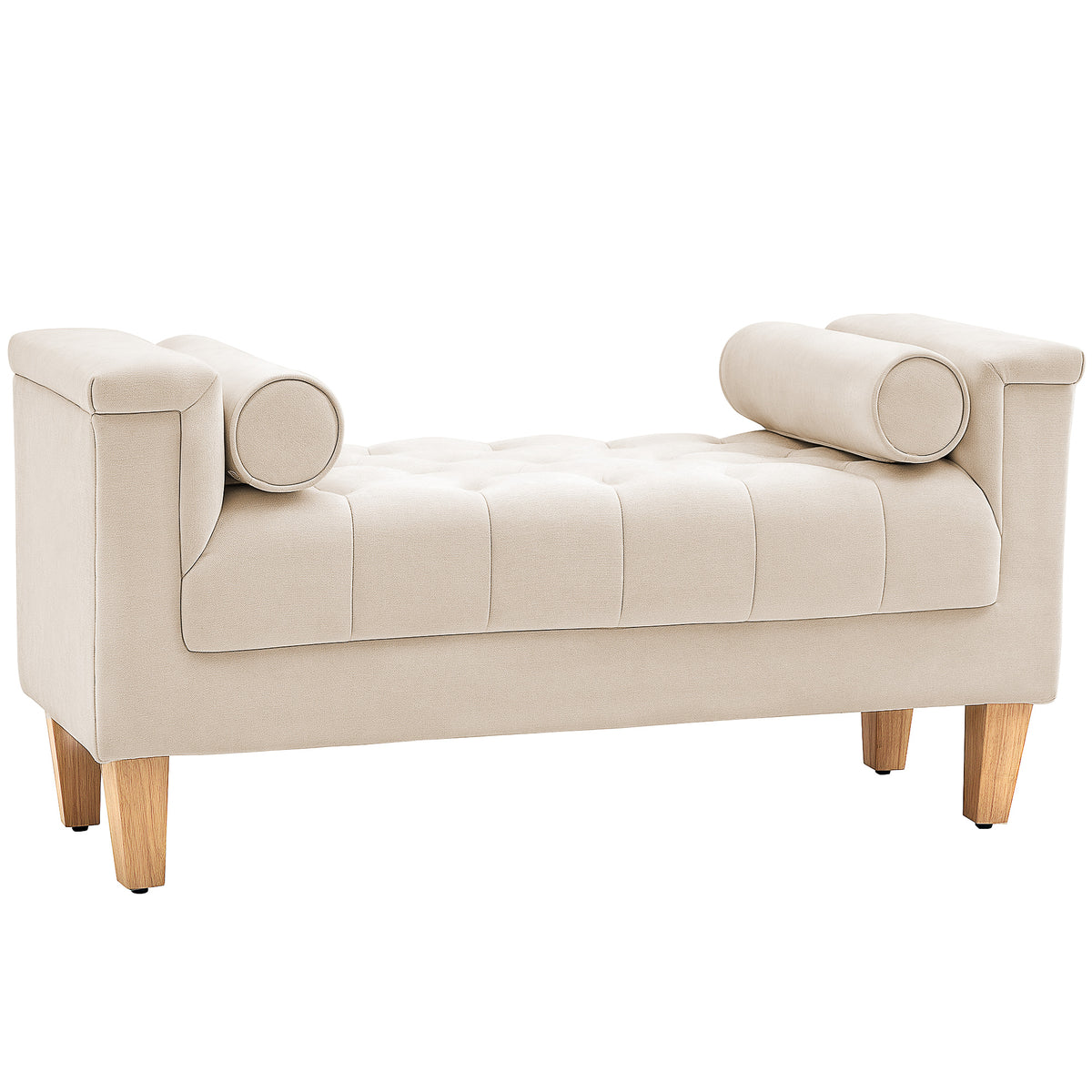 HOMCOM Polsterbank, Vintage-Design, 2 Kissen, Chenillebezug, 115 x 44 x 58 cm, Beige