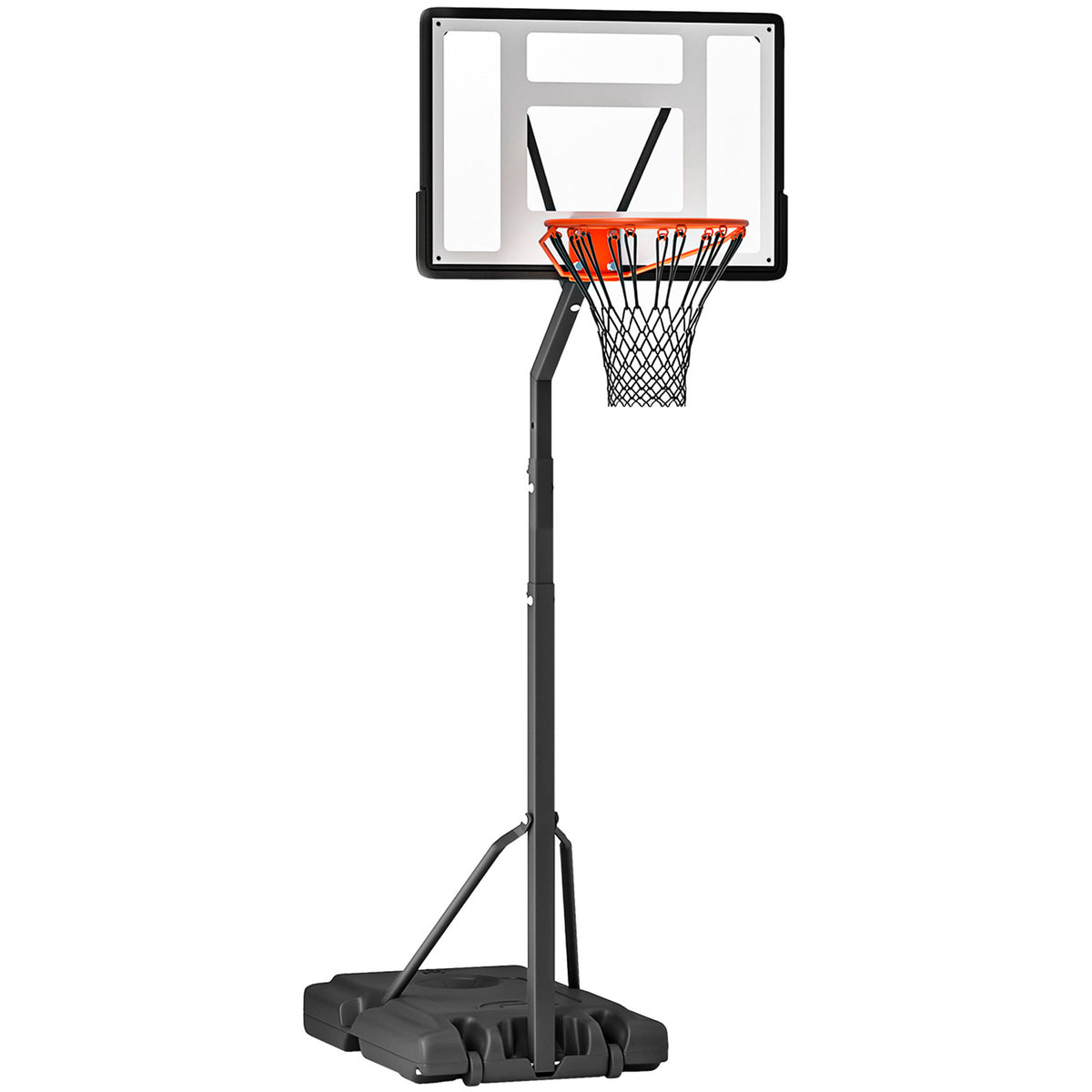 Basketballkorb Outdoor mit Ständer, 255–305cm Höhenverstellbar Basketballständer mit Rollen