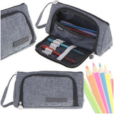 IKONKA Schulmäppchen Doppelbeutel-Etui grau – Produktabbildung 10