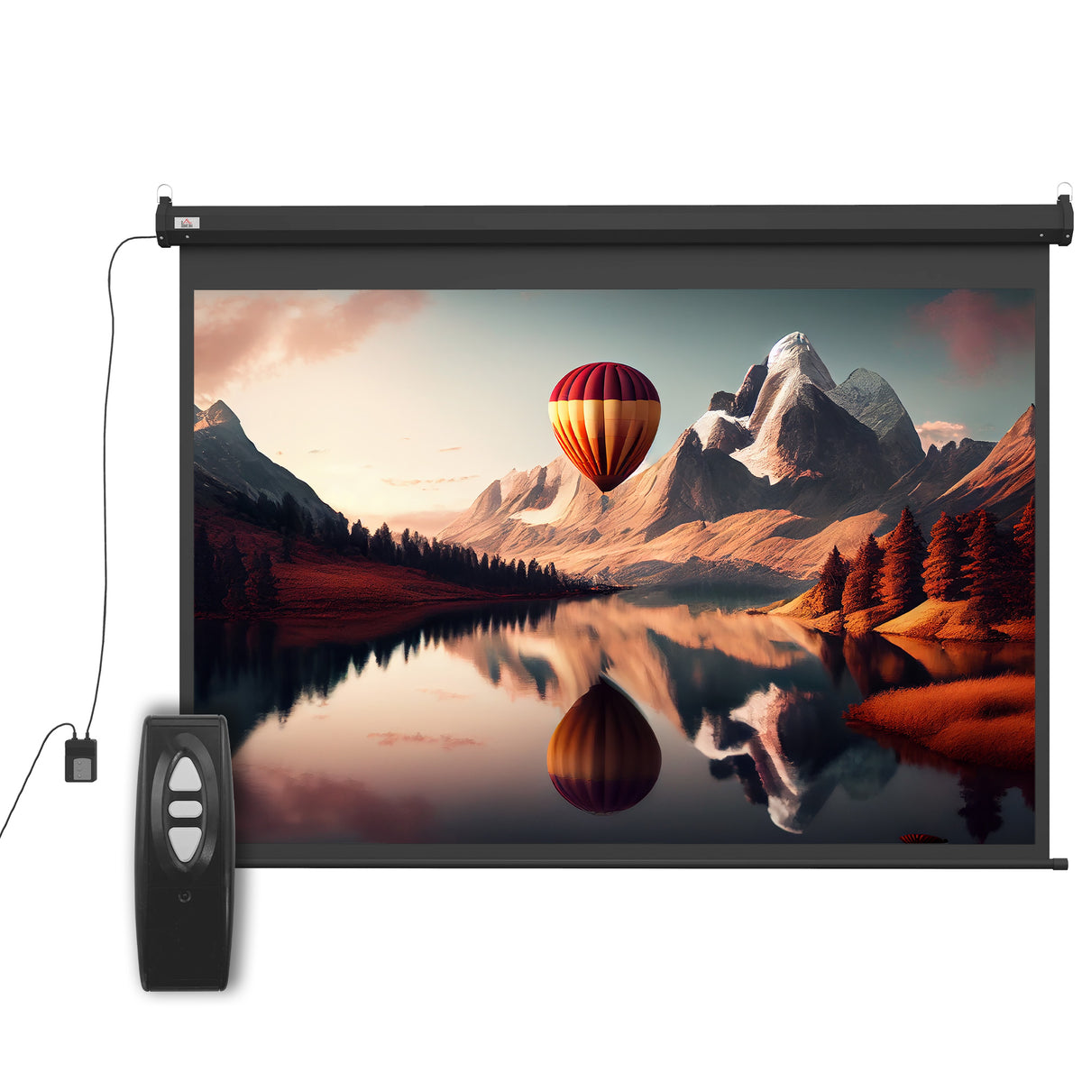 HOMCOM Beamer-Leinwand, Projektionsleinwand, 100 Zoll, 4:3, 203x152 cm, Schwarz