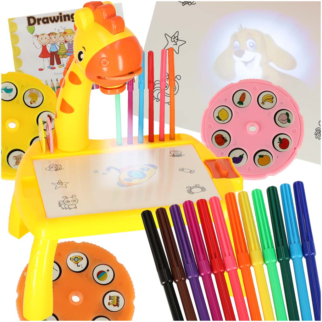 IKONKA Projektor Projektor Tisch Zeichnung Tisch Giraffe gelb