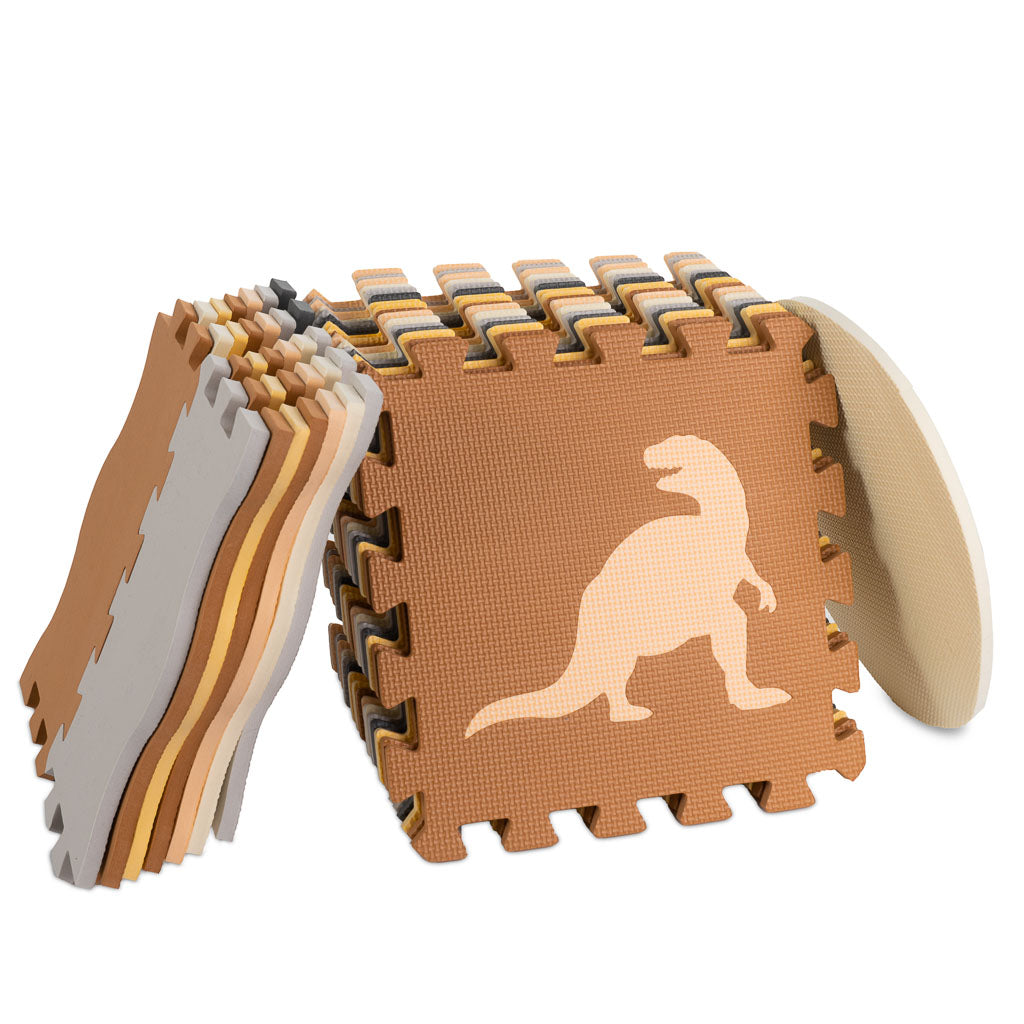 IKONKA Schaumstoffpuzzle Laufgittermatte für Kinder 36 Teile Dinosaurier 143cm x 143cm x1cm – Produktabbildung 2