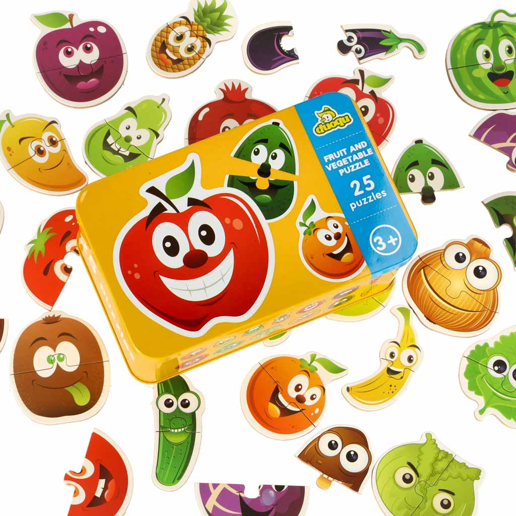 IKONKA Obst/Gemüse Dosenpuzzle 25 Puzzles – Produktabbildung 4