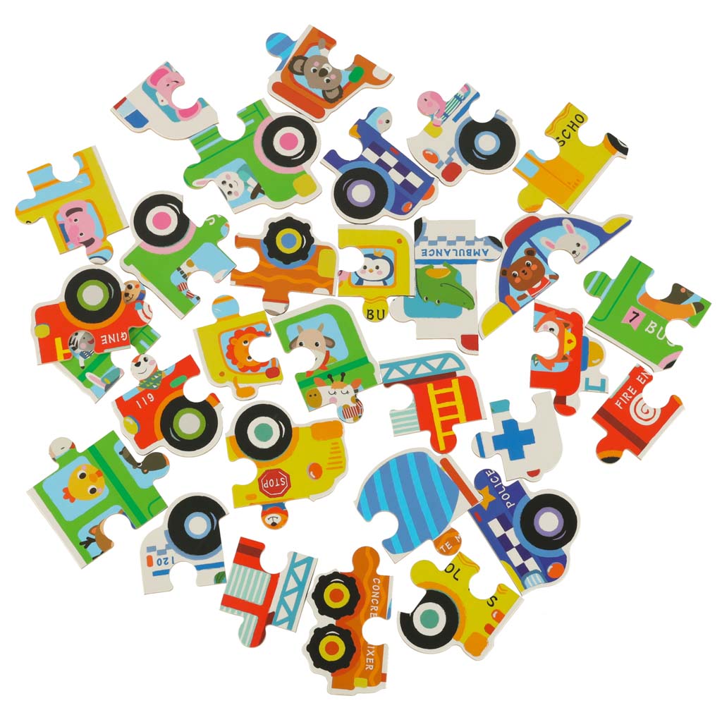IKONKA Dosenpuzzles Fahrzeuge 30 Puzzles – Produktabbildung 2