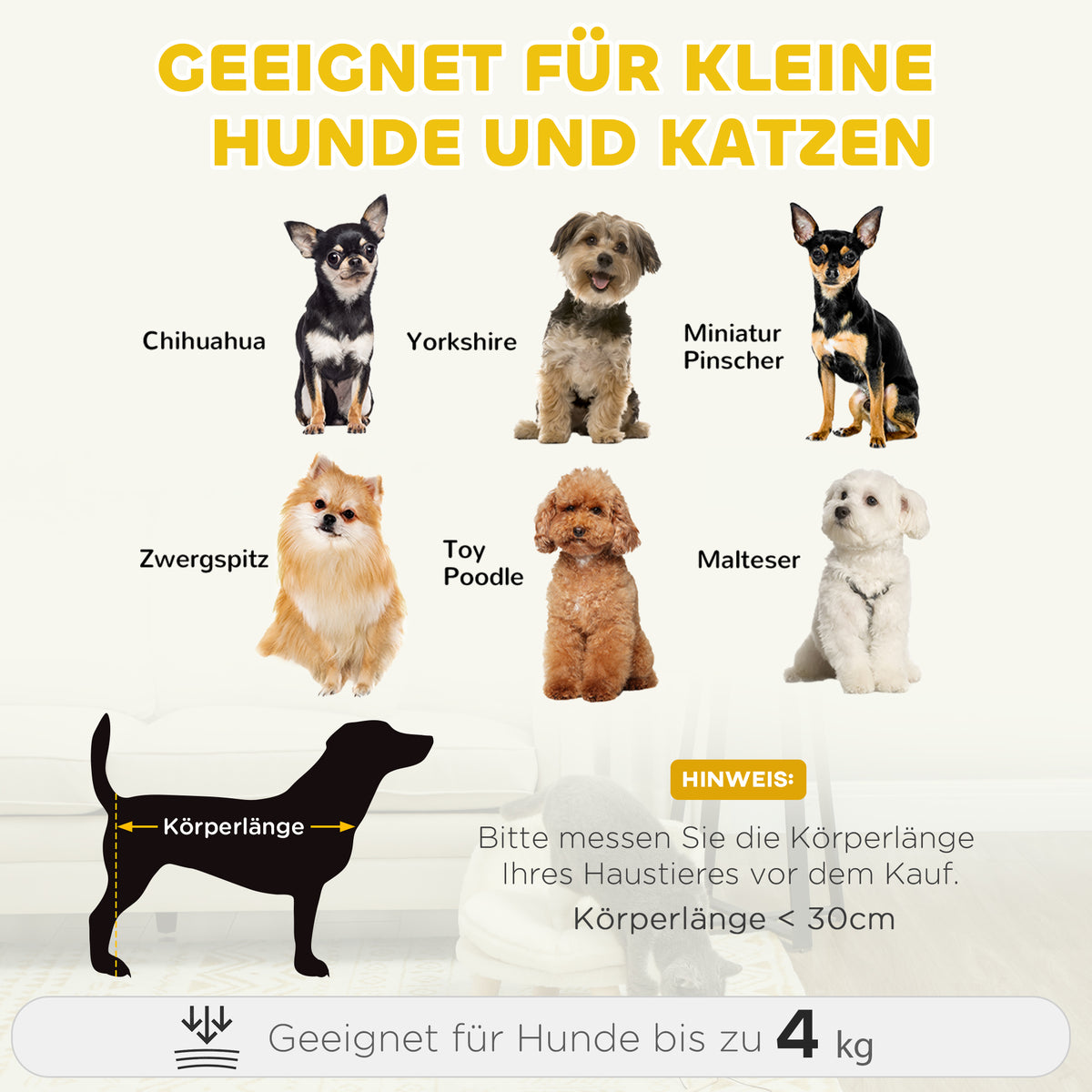 PawHut Tierbett für Hunde und Katzen, weiches & waschbares Kissen, Schutzrand, 40,5 x 40,5 x 33 cm – Produktabbildung 4