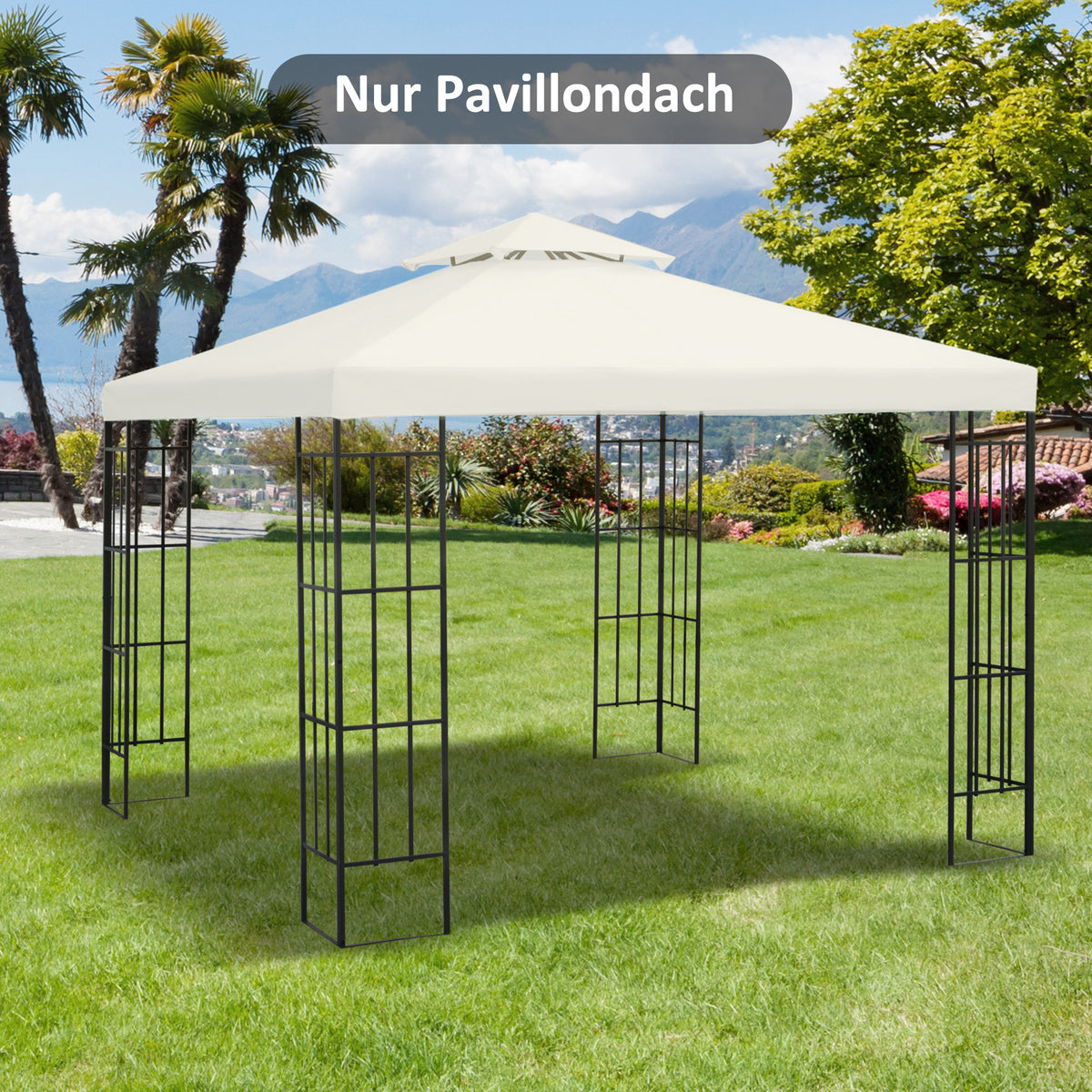 Ersatzdach für Pavillon 3 x 3 m wasserdicht Pavillondach mit Doppeldach Ablauflöcher, Ersatzbezug – Produktabbildung 2