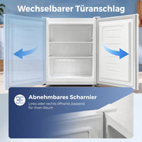 HOMCOM Mini-Gefrierschrank 59 l, Tisch-Gefrierschrank, Türanschlag wechselbar, Ablagen entnehmbar, Temp – Produktabbildung 6