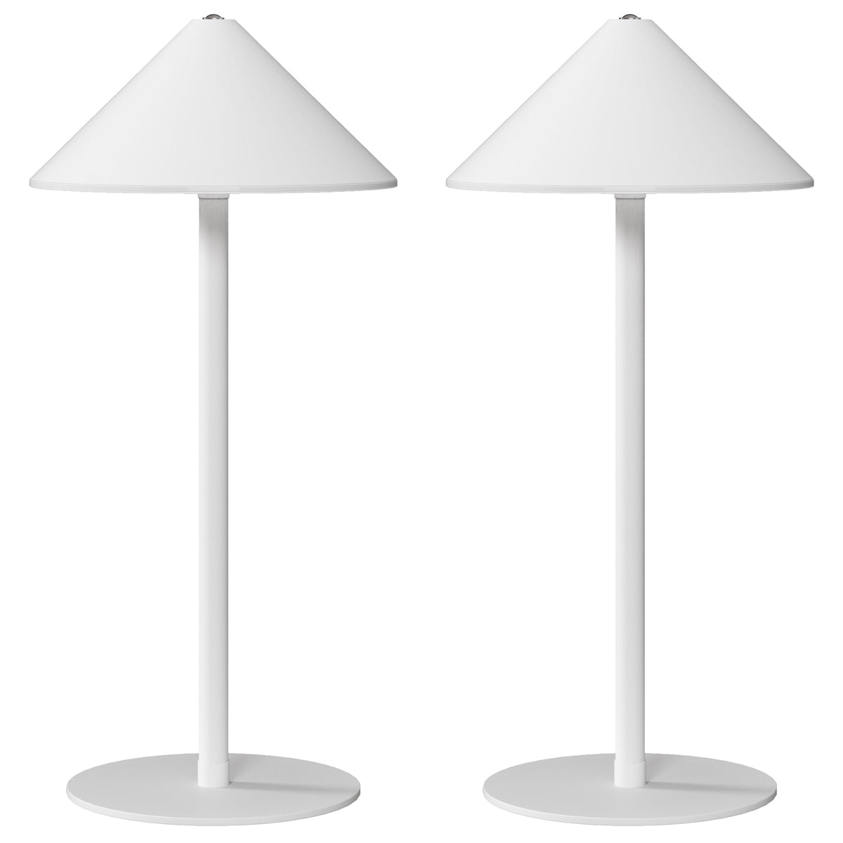 HOMCOM LED-Tischlampe mit USB-Kabel, Touchschalter, Metall, wiederaufladbar, Weiß