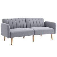 HOMCOM Schlafsofa, 2-Sitzer Stoffsofa, Sofa mit Schlaffunktion, leinenartiges Polyester, Kautschukholz, 173 x