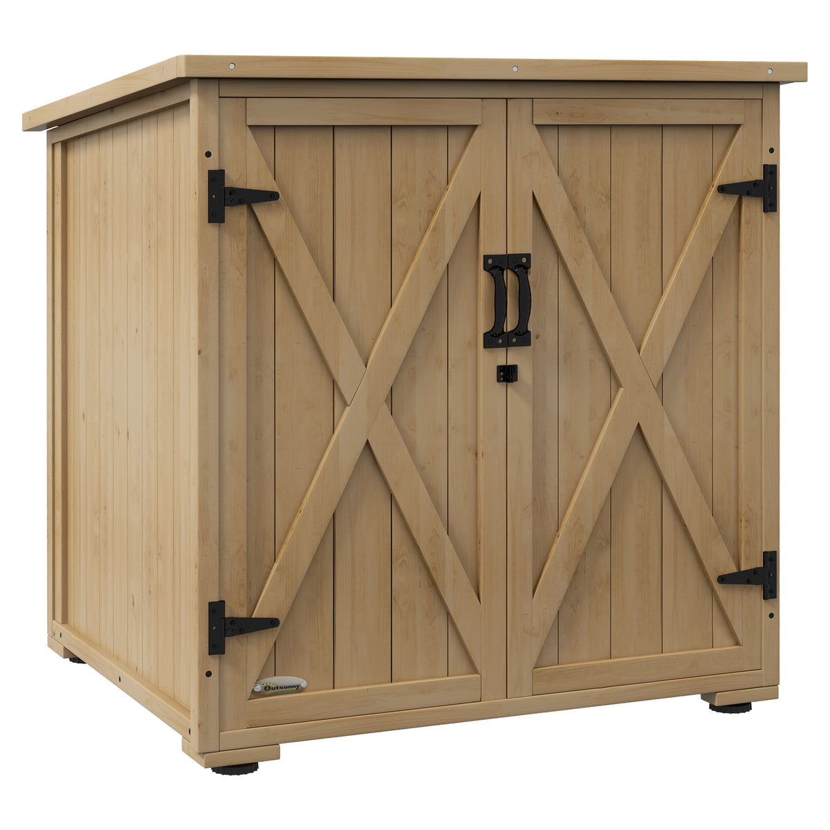 Outsunny Outdoor Aufbewahrungsbox Gartenbox Kissenbox, wetterbeständig, Asphaltdach, 77,5 cm x 88 cm x 90 cm