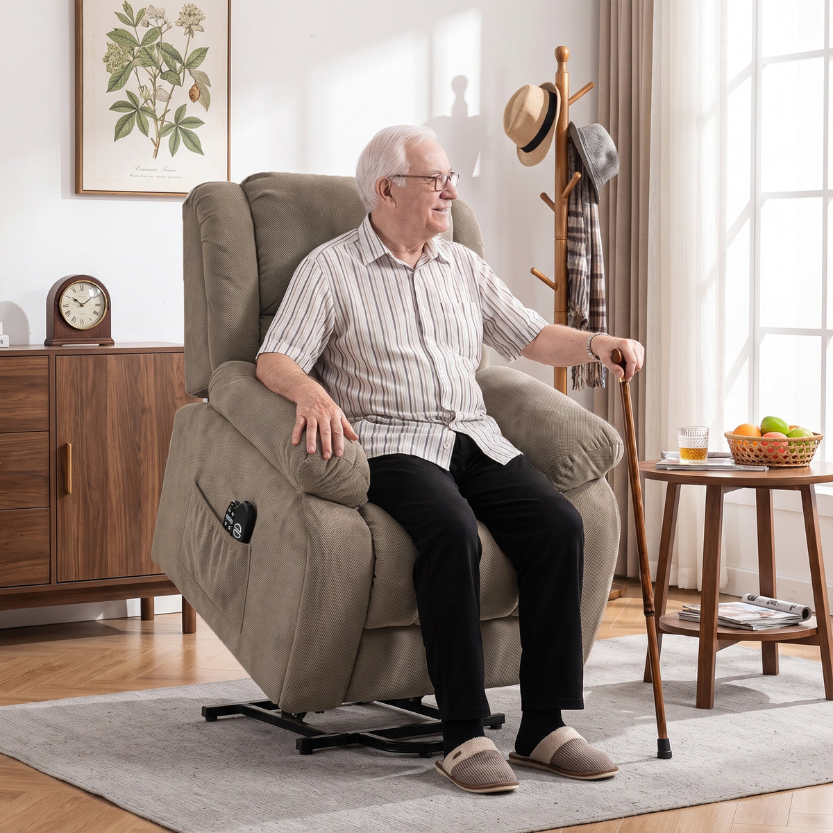 HOMCOM Fernsehsessel mit Massage- und Wärmefunktion, Elektrischer Aufsteh-Sessel, Fernbedienung – Produktabbildung 2