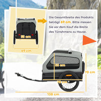 PawHut Faltbar Fahrradanhänger für Mittelgroße Hunde bis 20kg mit herunterklappbare Rampe Reflektoren – Produktabbildung 3