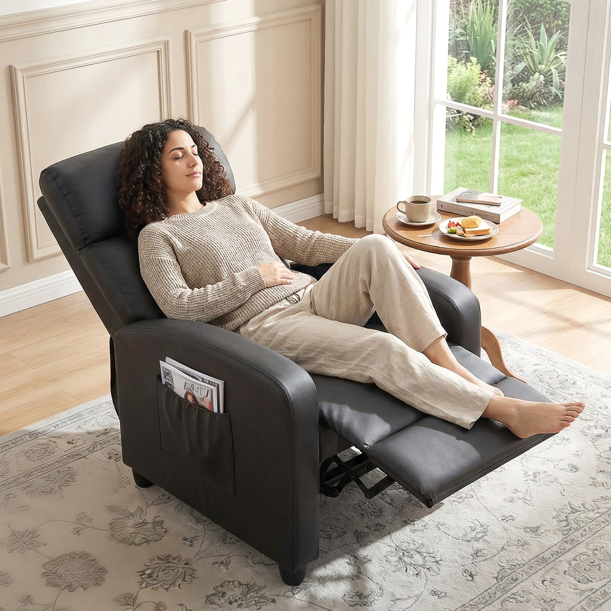 HOMCOM Relaxsessel Fernsehsessel mit Vibrationsmassage, Liegefunktion, 2 Massagepunkte, Fernbedienung – Produktabbildung 2