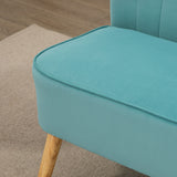 HOMCOM Sofa Retrodesign 2-Sitzer-Sofa, Holzbeine, 117 cm x 56,5 cm x 77 cm, Grün – Produktabbildung 8