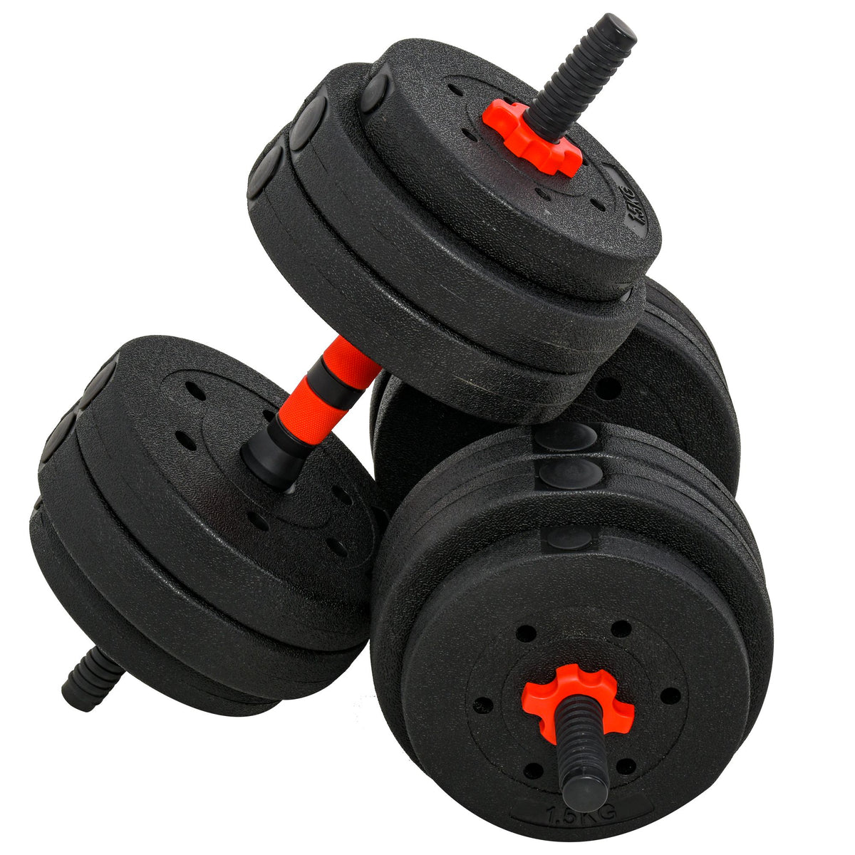 HOMCOM 2 in 1 Hanteln Set 25 kg verstellbare Kurzhantel & Langhantel professionell Dumbbell Krafttraining und