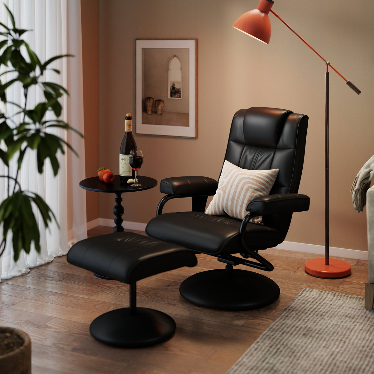 HOMCOM Massagesessel mit Hocker, Drehbares Relaxsessel mit Massagefunktion, Elektrisches Fernsehsessel – Produktabbildung 2